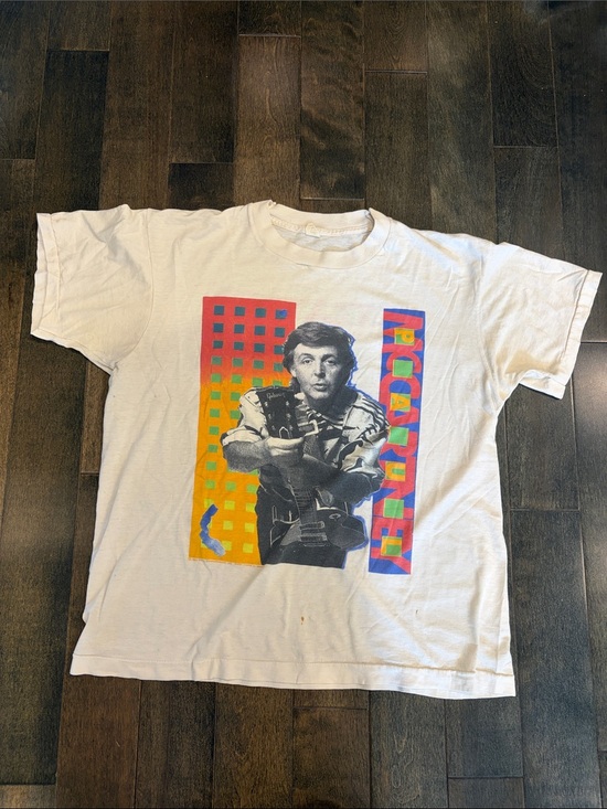 Vintage Other - Vintage White Graphic Short Sleeve Tee with Multicolor Retro Print